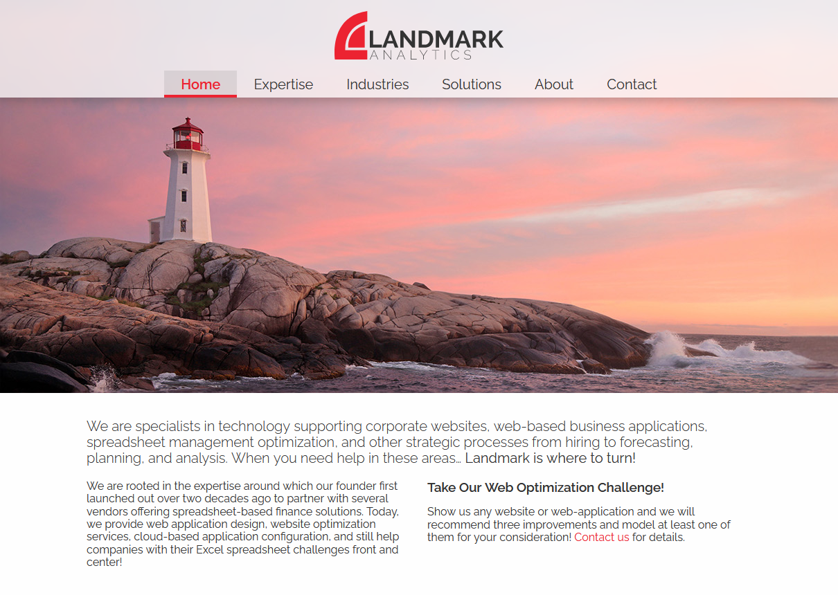 Landmark Analytics - Home Page | Desktop