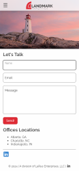 Landmark Analytics - Contact Page | Mobile
